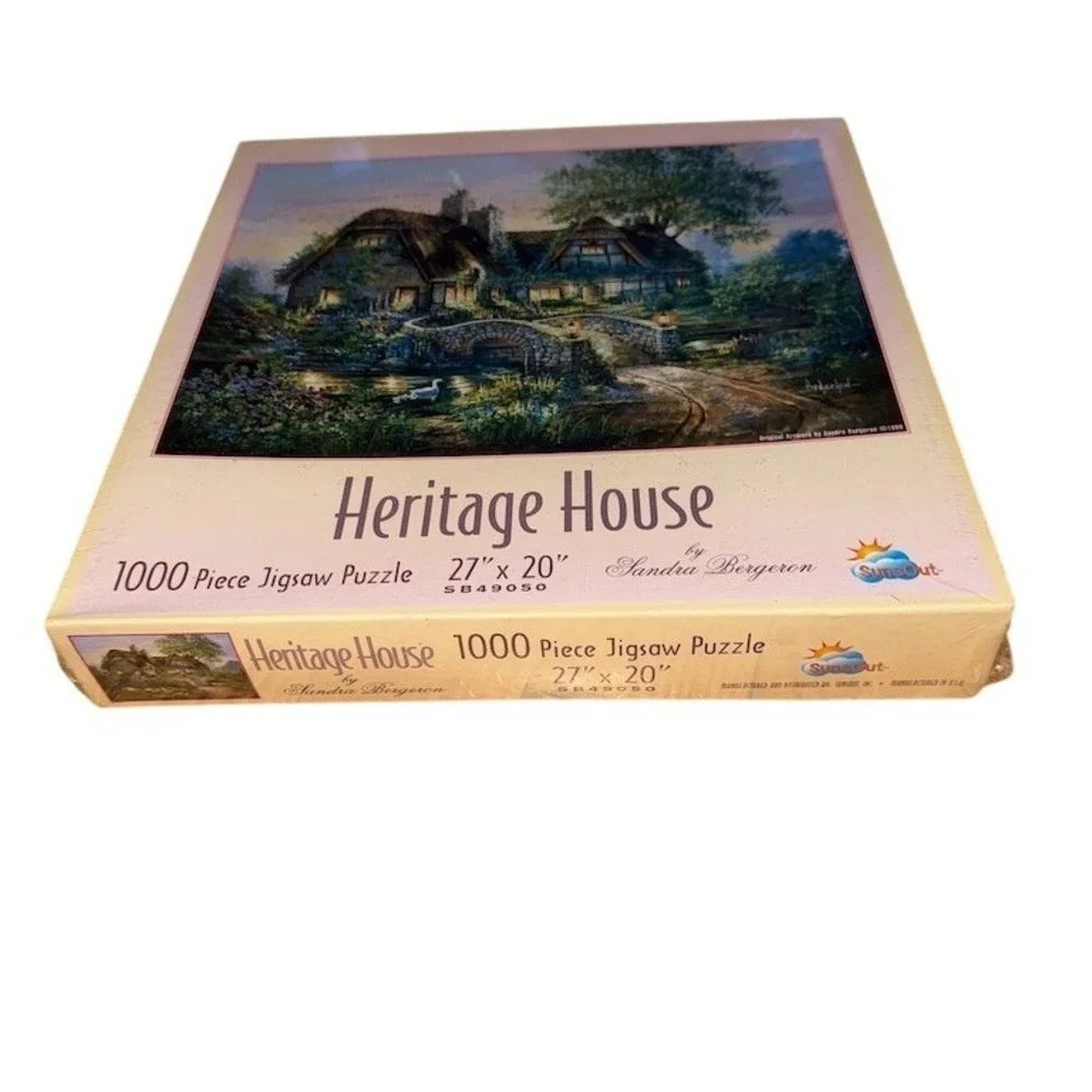 SunsOut 1000 Piece Jigsaw Puzzle Sandra Bergeron Scenic Cottage‎ NIB